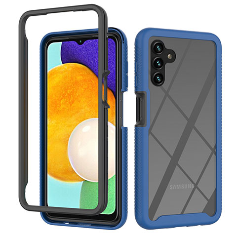 Custodia Silicone Trasparente Laterale 360 Gradi Cover ZJ2 per Samsung Galaxy A04s Blu