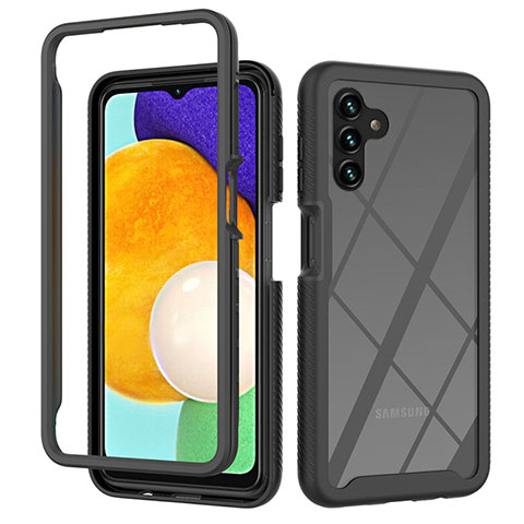 Custodia Silicone Trasparente Laterale 360 Gradi Cover ZJ2 per Samsung Galaxy A04s Nero