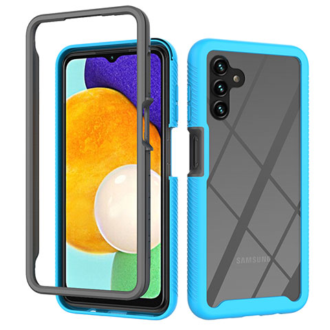 Custodia Silicone Trasparente Laterale 360 Gradi Cover ZJ2 per Samsung Galaxy A13 5G Cielo Blu