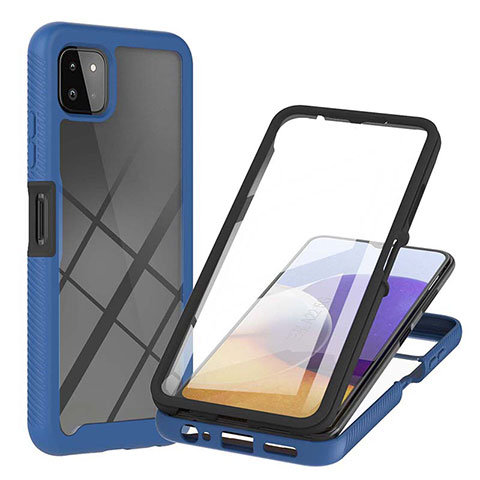 Custodia Silicone Trasparente Laterale 360 Gradi Cover ZJ2 per Samsung Galaxy A22 5G Blu