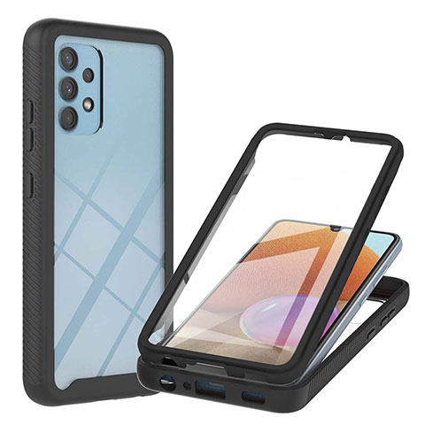 Custodia Silicone Trasparente Laterale 360 Gradi Cover ZJ2 per Samsung Galaxy A32 5G Nero