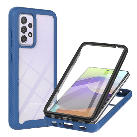 Custodia Silicone Trasparente Laterale 360 Gradi Cover ZJ2 per Samsung Galaxy A52 4G Blu