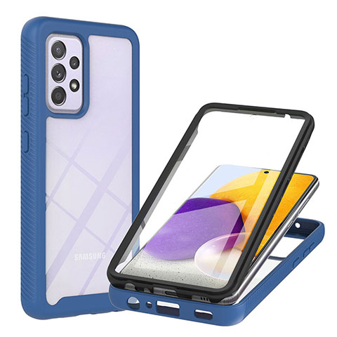 Custodia Silicone Trasparente Laterale 360 Gradi Cover ZJ2 per Samsung Galaxy A72 4G Blu