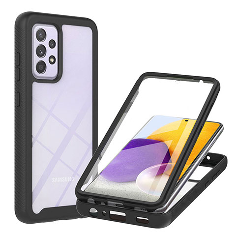 Custodia Silicone Trasparente Laterale 360 Gradi Cover ZJ2 per Samsung Galaxy A72 4G Nero