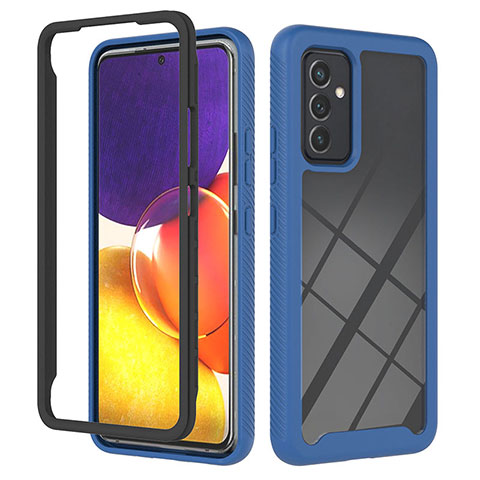 Custodia Silicone Trasparente Laterale 360 Gradi Cover ZJ2 per Samsung Galaxy A82 5G Blu