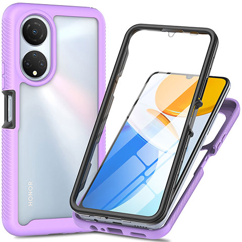 Custodia Silicone Trasparente Laterale 360 Gradi Cover ZJ3 per Huawei Honor X7 Viola