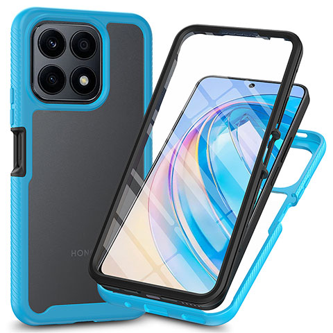 Custodia Silicone Trasparente Laterale 360 Gradi Cover ZJ3 per Huawei Honor X8a 4G Cielo Blu