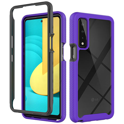 Custodia Silicone Trasparente Laterale 360 Gradi Cover ZJ3 per LG Stylo 7 Viola