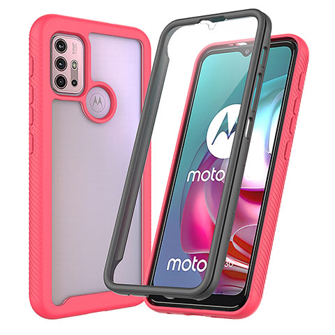 Custodia Silicone Trasparente Laterale 360 Gradi Cover ZJ3 per Motorola Moto G10 Power Rosa Caldo