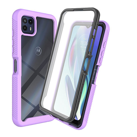 Custodia Silicone Trasparente Laterale 360 Gradi Cover ZJ3 per Motorola Moto G50 5G Viola