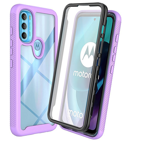 Custodia Silicone Trasparente Laterale 360 Gradi Cover ZJ3 per Motorola Moto G71 5G Viola