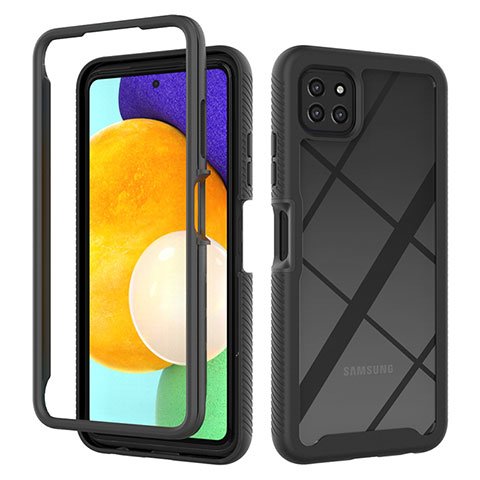 Custodia Silicone Trasparente Laterale 360 Gradi Cover ZJ3 per Samsung Galaxy A22 5G Nero