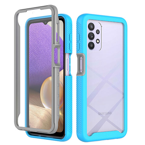 Custodia Silicone Trasparente Laterale 360 Gradi Cover ZJ3 per Samsung Galaxy A32 4G Cielo Blu