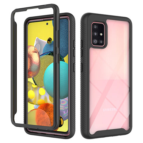 Custodia Silicone Trasparente Laterale 360 Gradi Cover ZJ3 per Samsung Galaxy A51 4G Nero