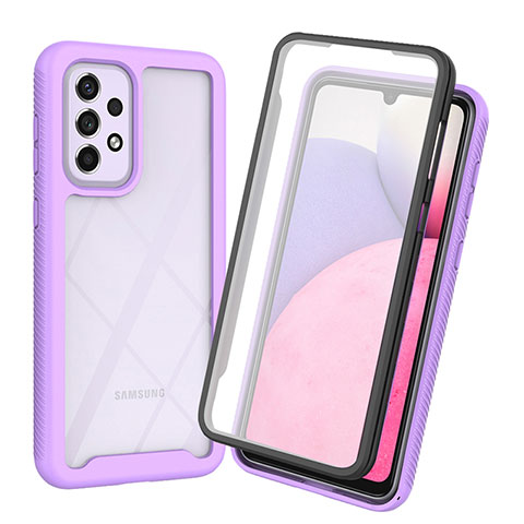 Custodia Silicone Trasparente Laterale 360 Gradi Cover ZJ3 per Samsung Galaxy A53 5G Lavanda