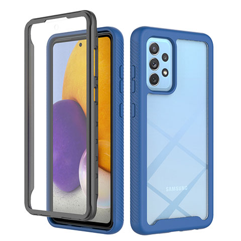 Custodia Silicone Trasparente Laterale 360 Gradi Cover ZJ3 per Samsung Galaxy A72 4G Blu