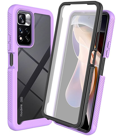 Custodia Silicone Trasparente Laterale 360 Gradi Cover ZJ3 per Xiaomi Mi 11i 5G (2022) Lavanda