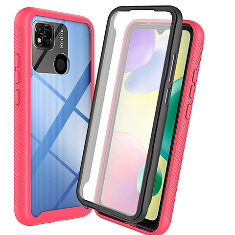 Custodia Silicone Trasparente Laterale 360 Gradi Cover ZJ3 per Xiaomi Redmi 9 Activ Rosa Caldo