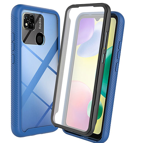 Custodia Silicone Trasparente Laterale 360 Gradi Cover ZJ3 per Xiaomi Redmi 9 India Blu