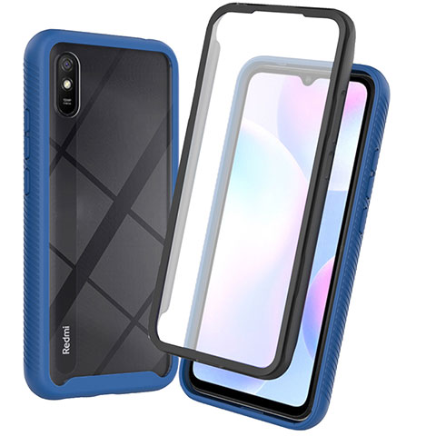 Custodia Silicone Trasparente Laterale 360 Gradi Cover ZJ3 per Xiaomi Redmi 9AT Blu