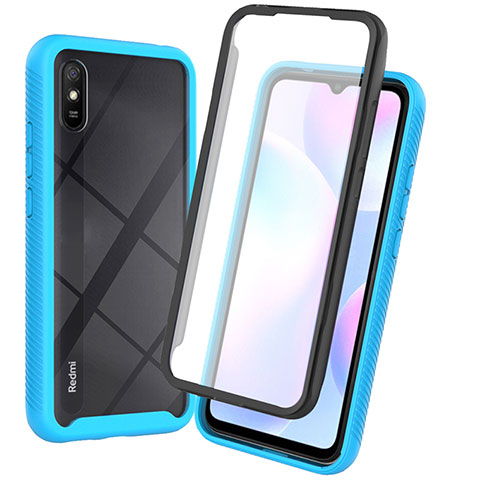 Custodia Silicone Trasparente Laterale 360 Gradi Cover ZJ3 per Xiaomi Redmi 9i Cielo Blu