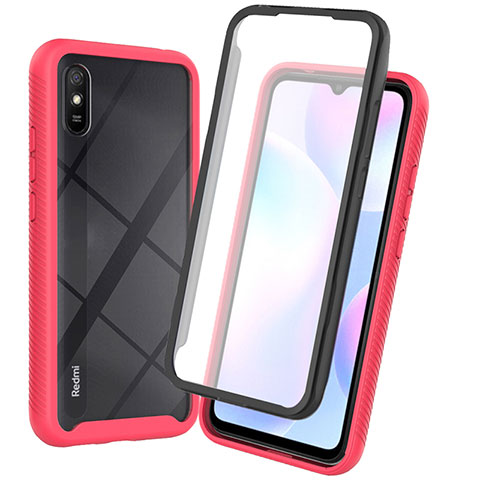 Custodia Silicone Trasparente Laterale 360 Gradi Cover ZJ3 per Xiaomi Redmi 9i Rosa Caldo