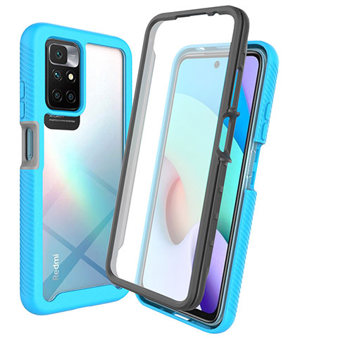 Custodia Silicone Trasparente Laterale 360 Gradi Cover ZJ3 per Xiaomi Redmi Note 11 4G (2021) Cielo Blu