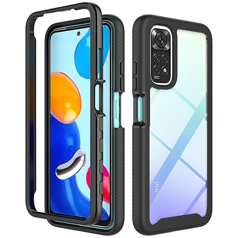 Custodia Silicone Trasparente Laterale 360 Gradi Cover ZJ3 per Xiaomi Redmi Note 11 4G (2022) Nero