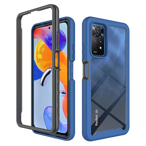 Custodia Silicone Trasparente Laterale 360 Gradi Cover ZJ3 per Xiaomi Redmi Note 11 Pro 5G Blu