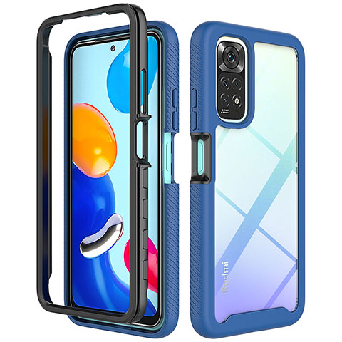 Custodia Silicone Trasparente Laterale 360 Gradi Cover ZJ3 per Xiaomi Redmi Note 11S 4G Blu