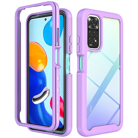 Custodia Silicone Trasparente Laterale 360 Gradi Cover ZJ3 per Xiaomi Redmi Note 11S 4G Lavanda