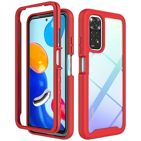 Custodia Silicone Trasparente Laterale 360 Gradi Cover ZJ3 per Xiaomi Redmi Note 11S 4G Rosso