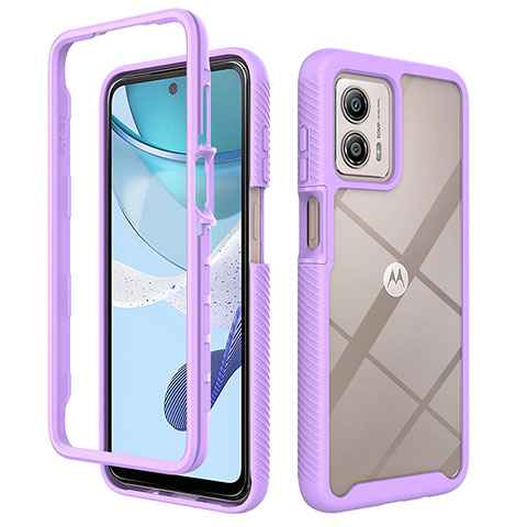 Custodia Silicone Trasparente Laterale 360 Gradi Cover ZJ4 per Motorola Moto G53j 5G Lavanda