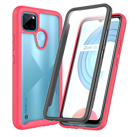 Custodia Silicone Trasparente Laterale 360 Gradi Cover ZJ4 per Realme C21Y Rosa Caldo