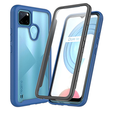 Custodia Silicone Trasparente Laterale 360 Gradi Cover ZJ4 per Realme C25Y Blu