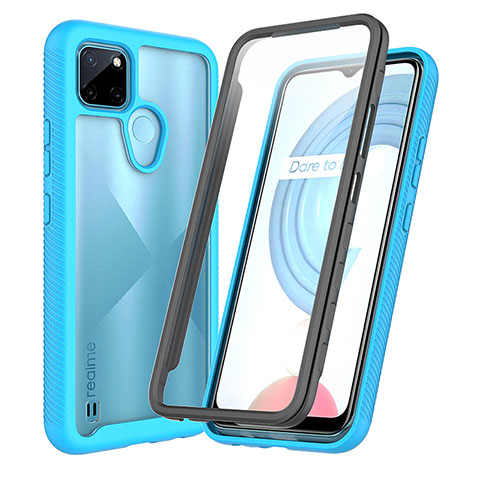 Custodia Silicone Trasparente Laterale 360 Gradi Cover ZJ4 per Realme C25Y Cielo Blu