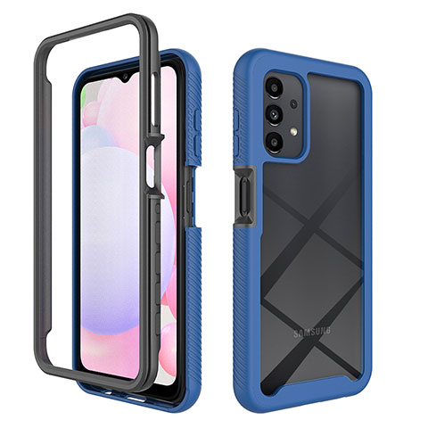 Custodia Silicone Trasparente Laterale 360 Gradi Cover ZJ4 per Samsung Galaxy A13 4G Blu