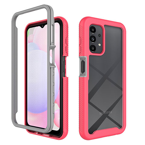 Custodia Silicone Trasparente Laterale 360 Gradi Cover ZJ4 per Samsung Galaxy A13 4G Rosa Caldo