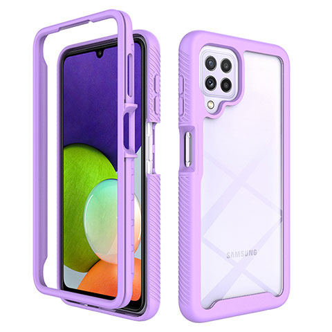 Custodia Silicone Trasparente Laterale 360 Gradi Cover ZJ4 per Samsung Galaxy A22 4G Lavanda