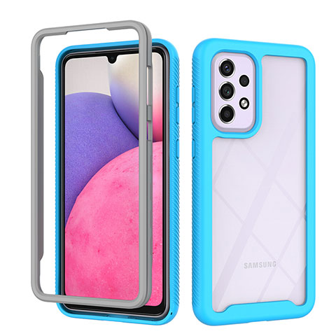 Custodia Silicone Trasparente Laterale 360 Gradi Cover ZJ4 per Samsung Galaxy A33 5G Cielo Blu