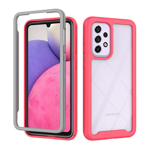 Custodia Silicone Trasparente Laterale 360 Gradi Cover ZJ4 per Samsung Galaxy A33 5G Rosa Caldo