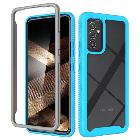 Custodia Silicone Trasparente Laterale 360 Gradi Cover ZJ4 per Samsung Galaxy A35 5G Cielo Blu