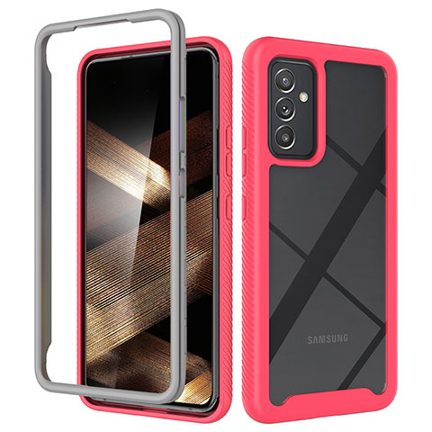 Custodia Silicone Trasparente Laterale 360 Gradi Cover ZJ4 per Samsung Galaxy A55 5G Rosa Caldo