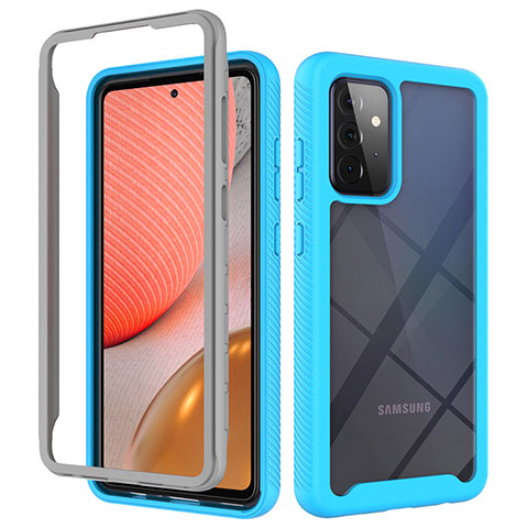 Custodia Silicone Trasparente Laterale 360 Gradi Cover ZJ4 per Samsung Galaxy A72 4G Cielo Blu