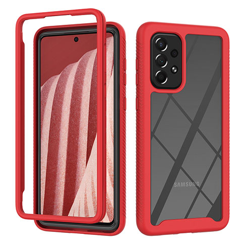 Custodia Silicone Trasparente Laterale 360 Gradi Cover ZJ4 per Samsung Galaxy A73 5G Rosso