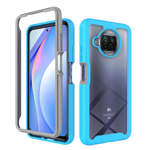 Custodia Silicone Trasparente Laterale 360 Gradi Cover ZJ4 per Xiaomi Mi 10i 5G Cielo Blu