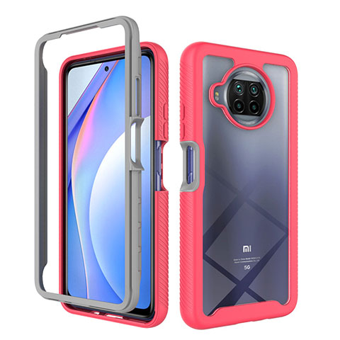 Custodia Silicone Trasparente Laterale 360 Gradi Cover ZJ4 per Xiaomi Mi 10i 5G Rosa Caldo