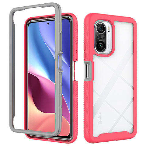 Custodia Silicone Trasparente Laterale 360 Gradi Cover ZJ4 per Xiaomi Mi 11X Pro 5G Rosa Caldo