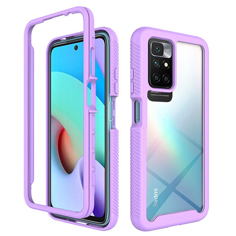 Custodia Silicone Trasparente Laterale 360 Gradi Cover ZJ4 per Xiaomi Redmi 10 (2022) Lavanda