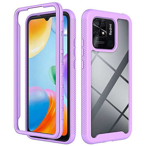 Custodia Silicone Trasparente Laterale 360 Gradi Cover ZJ4 per Xiaomi Redmi 10 India Lavanda